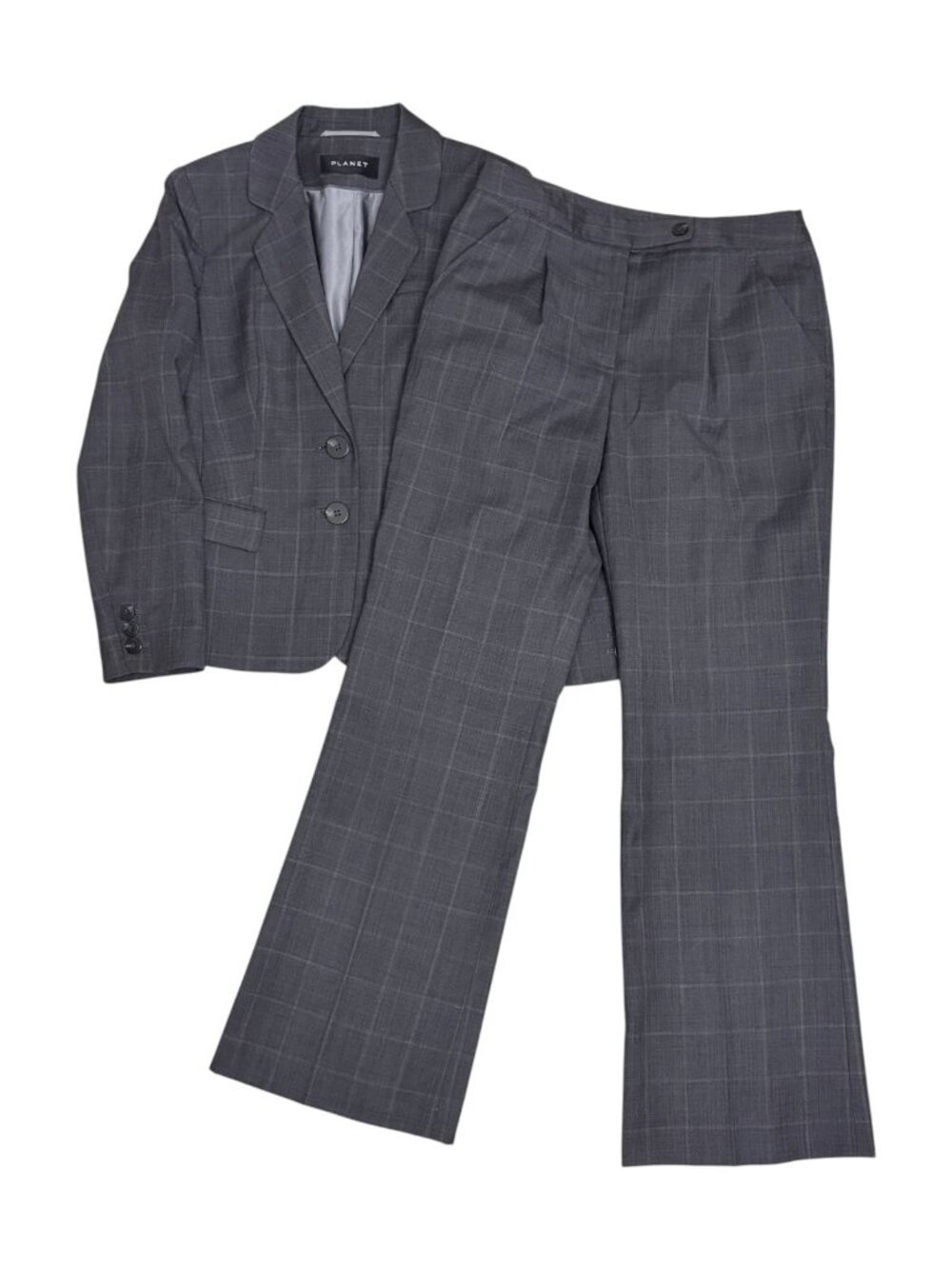 PLANET 2-Piece Womens SUIT Business Casual Flared Pant Suit Blazer Size Small 6